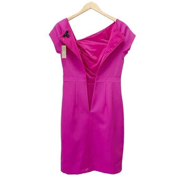 NWT J. Crew Wool Origami Sheath Dress Berry Fuchsia Career Professional Size 0 - Picture 3 of 13